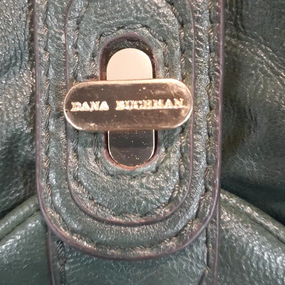 Dana Bachman hunter green and gold satchel - Picture 2 of 13